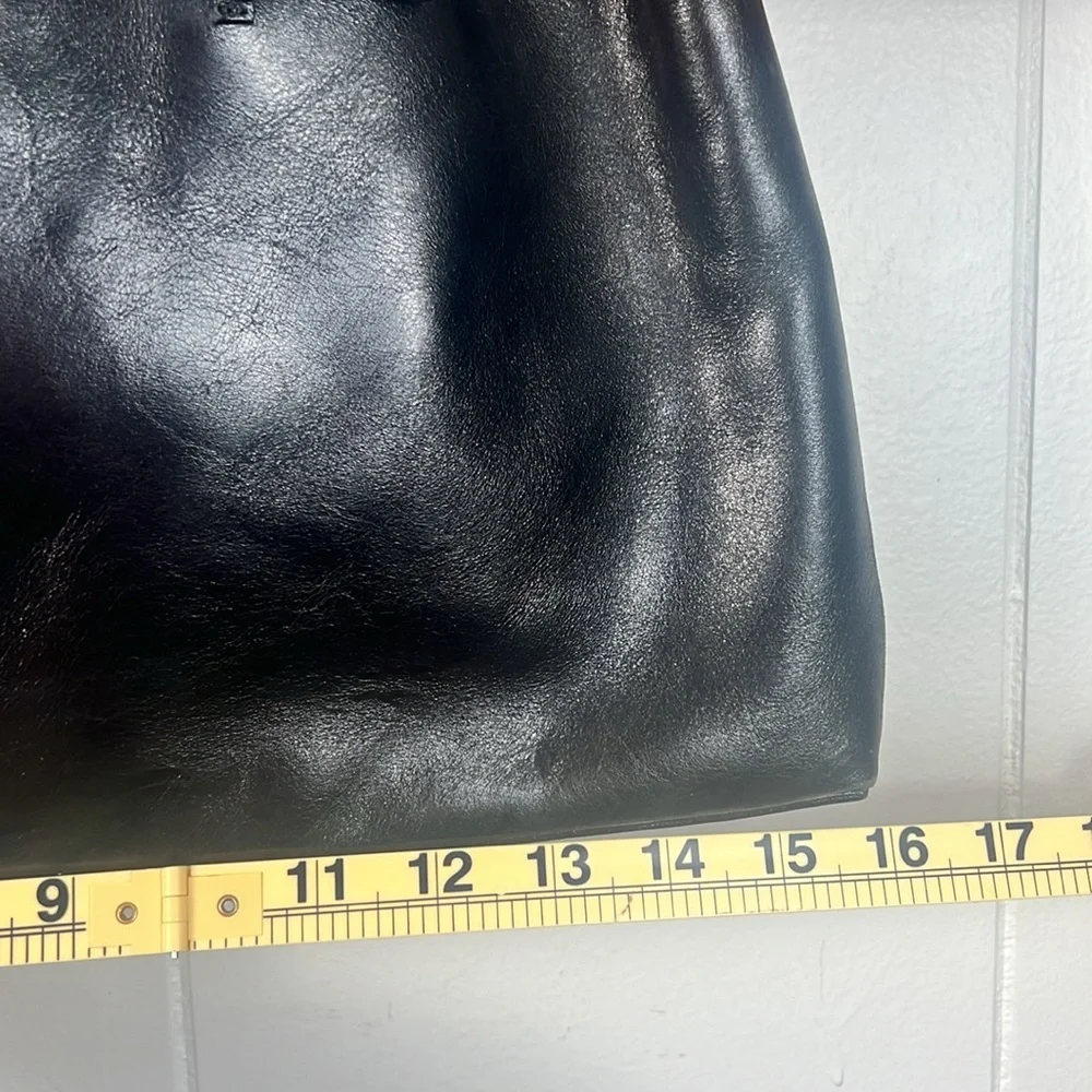 Francesco Biasia Black Leather Hobo Bag with Belt Accent